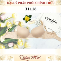 Áo lót nữ Marguerite-Paris 31116 Trơn Không Gọng Mút Mỏng Xẻ V Sâu, Lưng Bảng U.