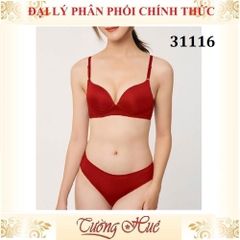 Áo lót nữ Marguerite-Paris 31116 Trơn Không Gọng Mút Mỏng Xẻ V Sâu, Lưng Bảng U.