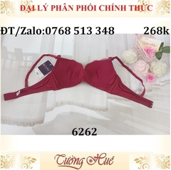 Áo lót nữ Tuky 6262 trơn phối ren thêu mút vừa.