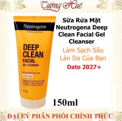 Sữa Rửa Mặt Sạch Sâu Neutrogena Deep Clean Facial Gel Cleanser 150ml - Cam