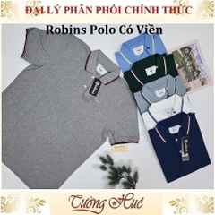 Áo Thun Polo Nam Thái Lan Robins Có Viền Tay Ngắn Thun Co Giãn Thoáng Khí.