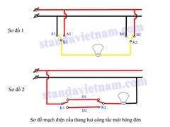 Sơ đồ mạch điện cầu thang đơn giản, dễ lắp khuyến mại Ổn áp Litanda thế hệ mới 2020