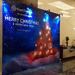 Backdrop giáng sinh mừng năm mới và đón chào noel