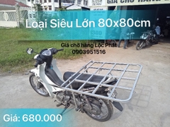 Giá chở hàng xe máy cỡ siêu lớn 80x80cm, dùng mọi loại xe, Lộc Phát