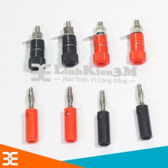 Combo Bộ 4 Đôi Jack Nối JS90 và Bắp Chuối ( 2 JS90 Đỏ, 2 JS90 Đen, 2 Bắp Chuối Đỏ, 2 Bắp Chuối Đen )