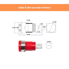 Chân cắm an toàn phi 4/12mm