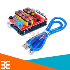 Combo Arduino Uno R3 Dán + Shield Uno R3 + 4 Module A4988 V1