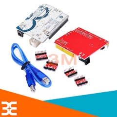 Combo Arduino Uno R3 Dán + Shield Uno R3 + 4 Module A4988 V1