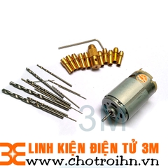 Máy khoan mini đa năng từ động cơ 335 ( tặng bộ 10 đầu kẹp mũi khoan và 10 mũi khoan 0.6-1.0-1.5-2.0-3.0 mỗi loại 2 chiếc )