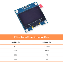 Màn hình Oled 1.3 Inch giao tiếp I2C  kết nối mở rộng với arduino uno