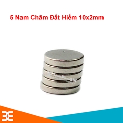 Bộ 5 Viên Nam Châm Đất Hiếm 10x2mm Không Lỗ