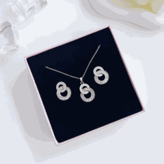 Bộ trang sức đính đá dáng tròn SET40