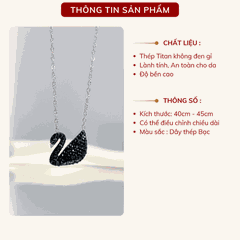 Dây chuyền Thép Titan không gỉ thiên nga đen TN01