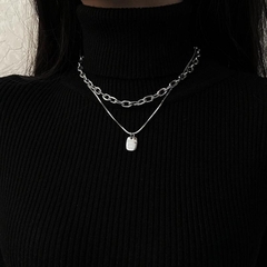 Dây chuyền titan mắt xích sợi đôi thời trang unisex CT18