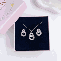 Bộ trang sức đính đá dáng tròn SET40