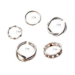 Set nhẫn mắt xích unisex cá tính D111