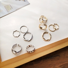 Set nhẫn mắt xích unisex cá tính D111