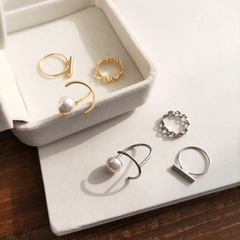 Set 3 nhẫn ngọc trai nhân tạo Mely D106