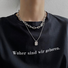 Dây chuyền titan mắt xích sợi đôi thời trang unisex CT18