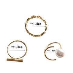 Set 3 nhẫn ngọc trai nhân tạo Mely D106