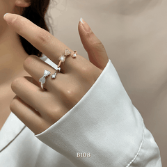 Nhẫn nữ hình nơ đính đá phụ kiện trang sức sang trọng B108