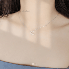 Dây chuyền bạc nữ hình mèo mặt trăng phụ kiện trang sức đẹp B111
