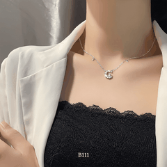 Dây chuyền bạc nữ hình mèo mặt trăng phụ kiện trang sức đẹp B111