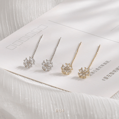 Bông tai nữ hình hoa đính đá pha lê phụ kiện trang sức cao cấp B114 (1 chiếc)