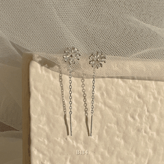 Bông tai nữ hình hoa đính đá pha lê phụ kiện trang sức cao cấp B114 (1 chiếc)