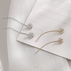 Bông tai nữ hình hoa đính đá pha lê phụ kiện trang sức cao cấp B114 (1 chiếc)