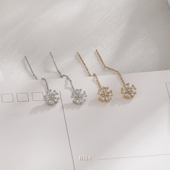 Bông tai nữ hình hoa đính đá pha lê phụ kiện trang sức cao cấp B114 (1 chiếc)