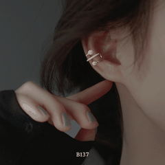 Bông tai vành đính ngọc trai nhân tạo B137 (1 chiếc)