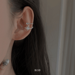 Bông tai vành đình đá ngôi sao B138 (1 Chiếc)