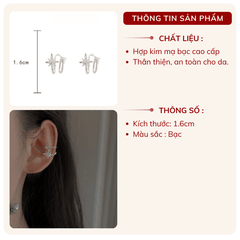 Bông tai vành đình đá ngôi sao B138 (1 Chiếc)