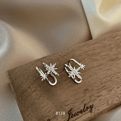 Bông tai vành đình đá ngôi sao B138 (1 Chiếc)