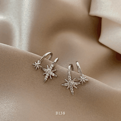 Bông tai vành đình đá ngôi sao B138 (1 Chiếc)