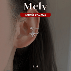 Bông tai vành đình đá ngôi sao B138 (1 Chiếc)