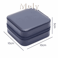 Hộp đựng trang sức phụ kiện du lịch hình vuông nhiều ngăn tiện dụng, hộp nữ trang bọc da sang trọng