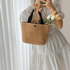 Túi tole cói may thủ công BL11