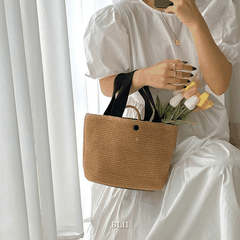 Túi tole cói may thủ công BL11