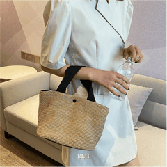 Túi tole cói may thủ công BL11