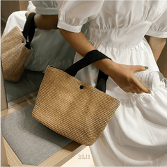 Túi tole cói may thủ công BL11