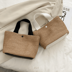 Túi tole cói may thủ công BL11