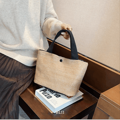 Túi tole cói may thủ công BL11