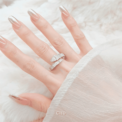 Nhẫn nữ hình rắn nạm đá cao cấp có thể tùy chỉnh size phong cách thời trang cá tính - C110