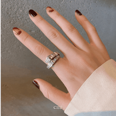 Nhẫn nữ hình rắn nạm đá cao cấp có thể tùy chỉnh size phong cách thời trang cá tính - C110