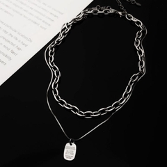 Dây chuyền titan mắt xích sợi đôi thời trang unisex CT18