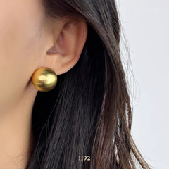 Bông tai hạt châu lớn màu bạc vàng cá tính Mely H92