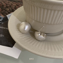 Bông tai hạt châu lớn màu bạc vàng cá tính Mely H92