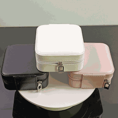 Hộp đựng trang sức phụ kiện du lịch hình vuông nhiều ngăn tiện dụng, hộp nữ trang bọc da sang trọng